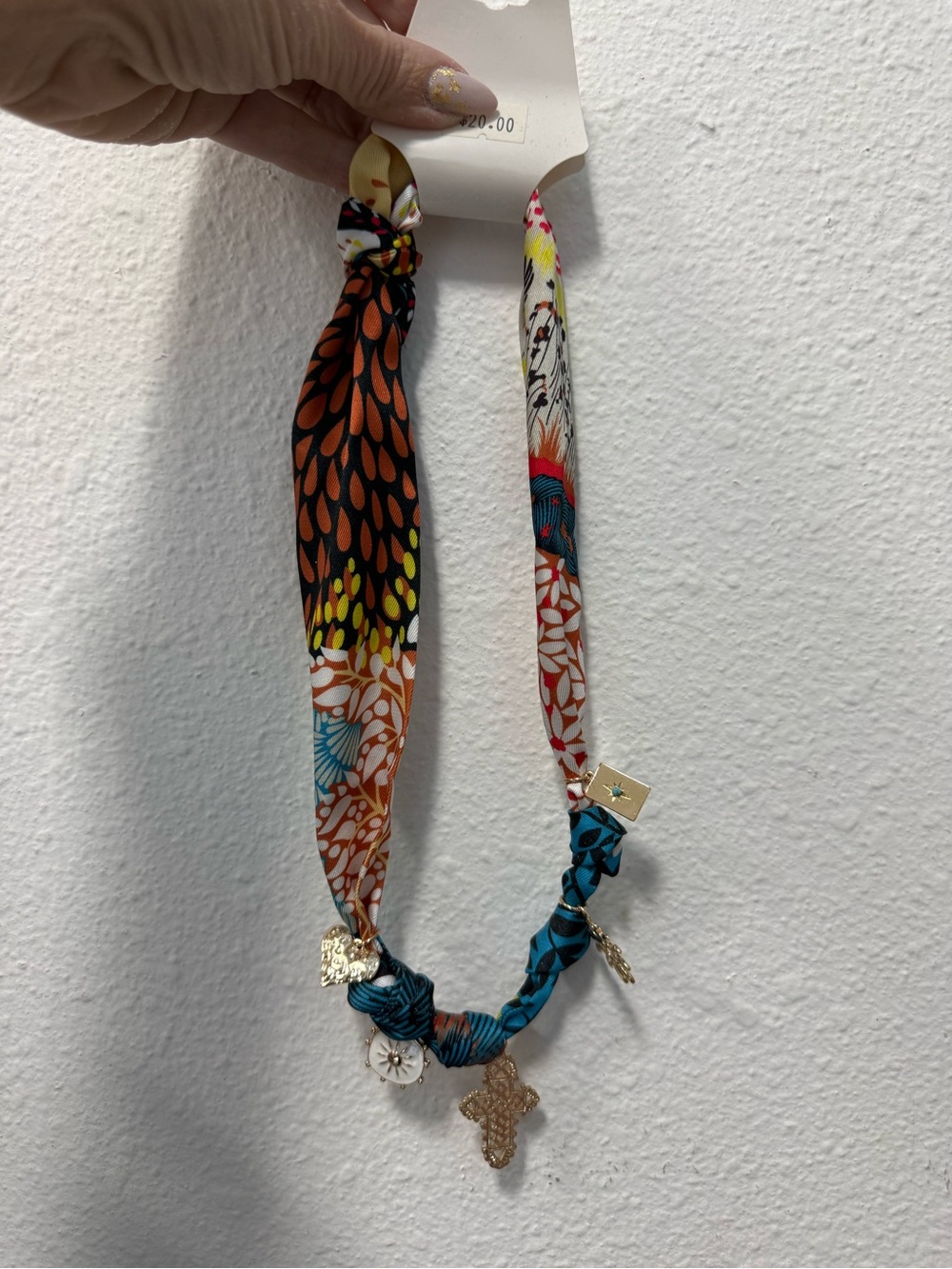 Women’s Multicolor Fabric Charm Necklace - Unbranded